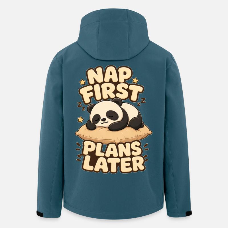 Nap First Plans Later Panda - Recycelte Männer Softshell-Jacke von Stanley/Stella - Dunkles Petrol