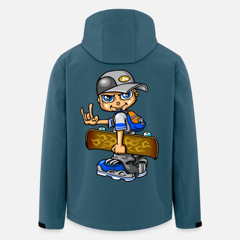 Junge Skater und Flammen - Recycelte Männer Softshell-Jacke von Stanley/Stella - Dunkles Petrol
