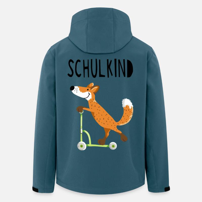 Endlich Schuldkind - Kleiner Fuchs mit Roller - Recycelte Männer Softshell-Jacke von Stanley/Stella - Dunkles Petrol