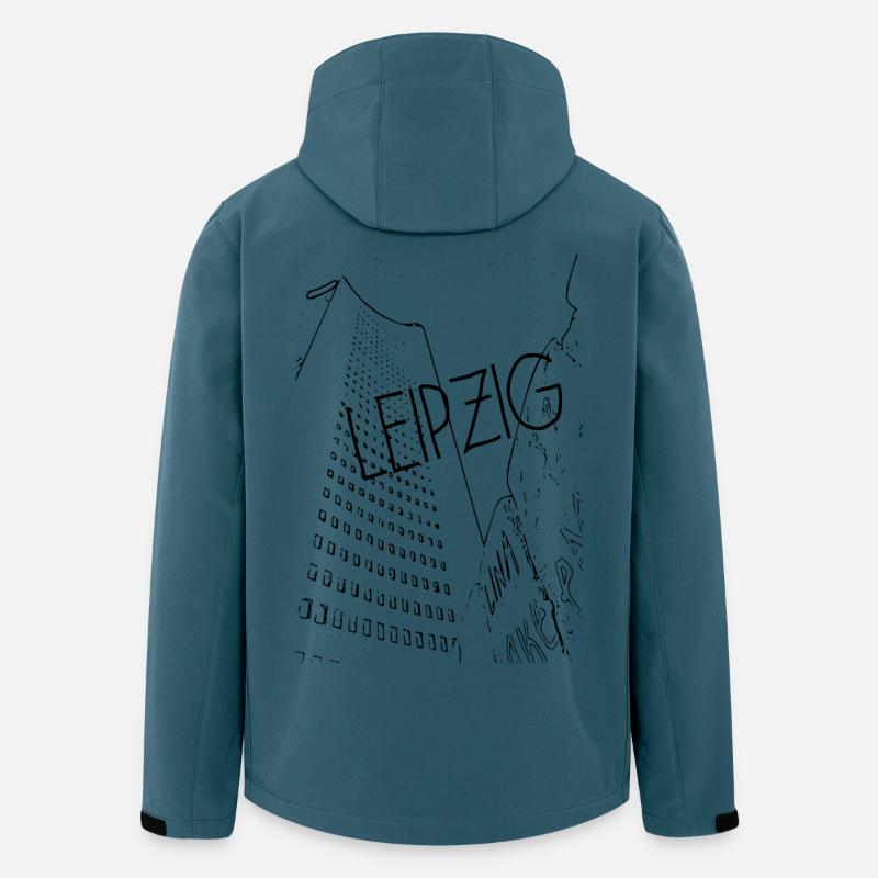 Leipzig Zentrum - Recycelte Männer Softshell-Jacke von Stanley/Stella - Dunkles Petrol