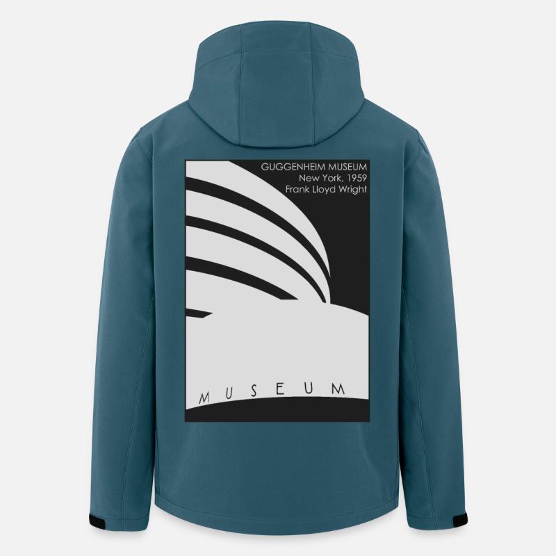 Architecture moderne: Musée Guggenheim - Veste softshell homme en polyester recyclé Stanley/Stella - bleu pétrole foncé