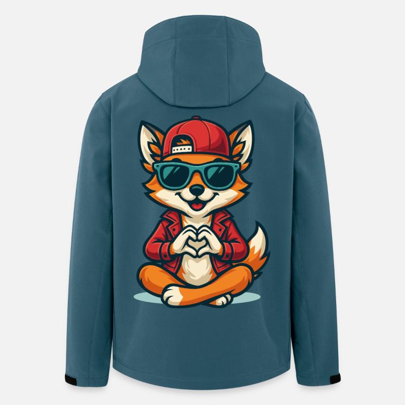 Foxy Love Vibes - Recycelte Männer Softshell-Jacke von Stanley/Stella - Dunkles Petrol
