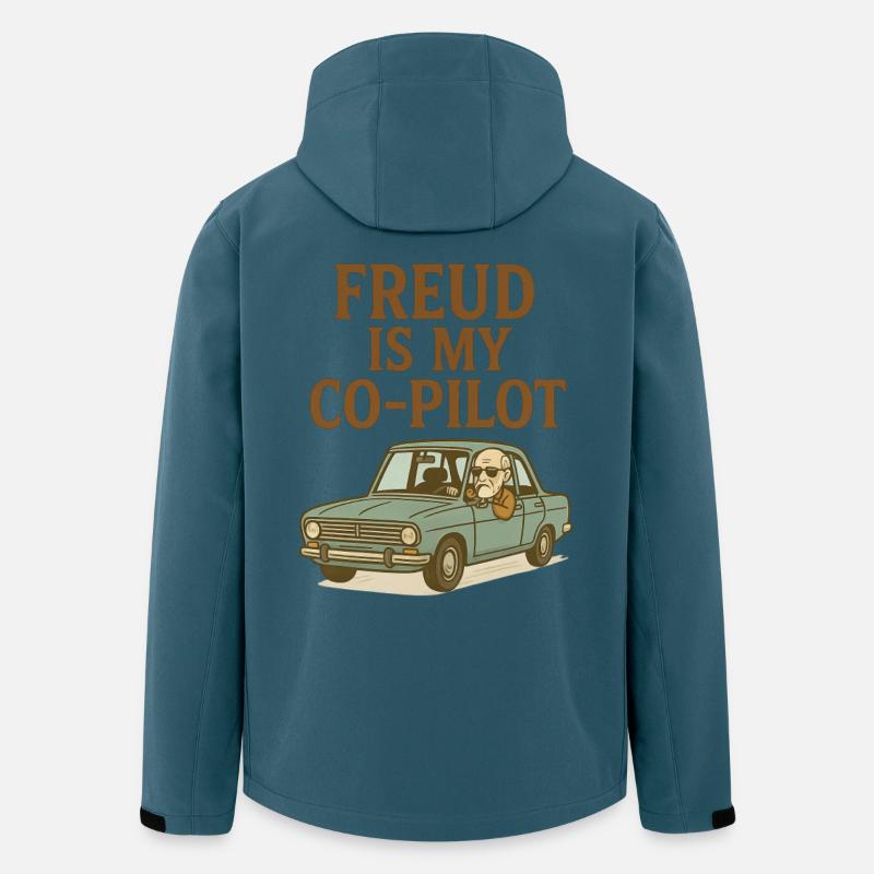 Freud ist mein Co-Pilot - Recycelte Männer Softshell-Jacke von Stanley/Stella - Dunkles Petrol