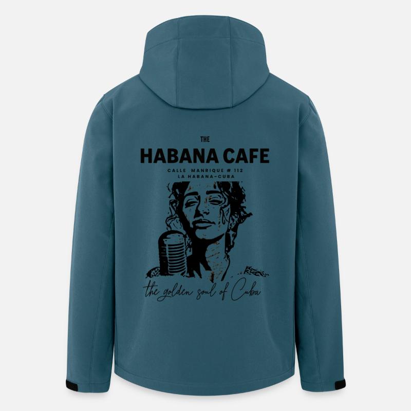Havana Cafe Retro Gold Logo - Veste softshell homme en polyester recyclé Stanley/Stella - bleu pétrole foncé