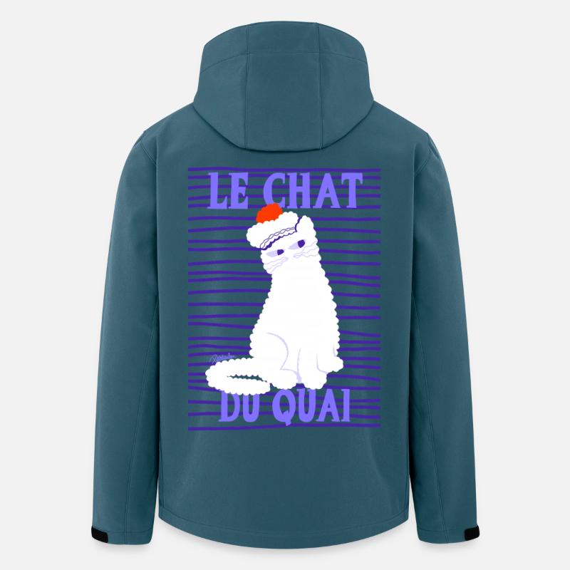 Weiße Katze vom Kai - Recycelte Männer Softshell-Jacke von Stanley/Stella - Dunkles Petrol