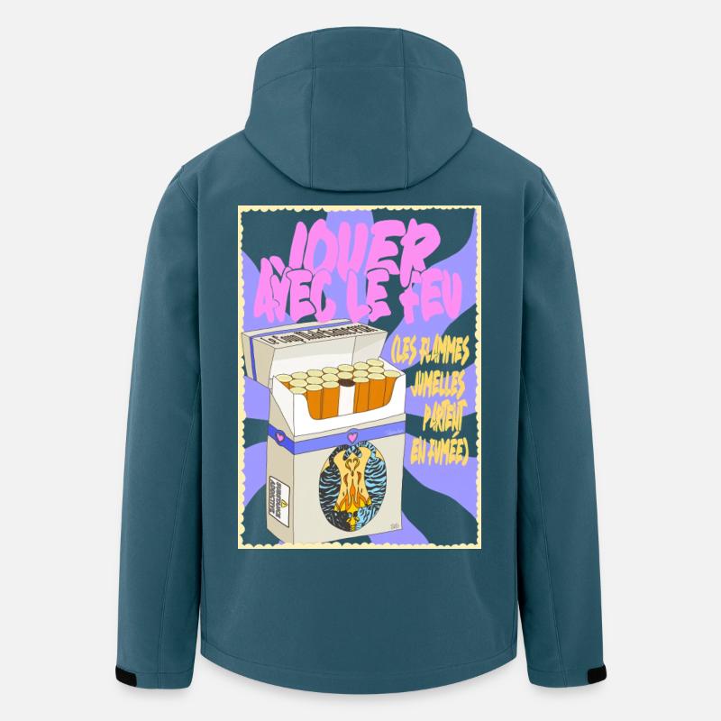 Zigarettenschachtel Leidenschaftliche Liebe Zwillingsflammen - Recycelte Männer Softshell-Jacke von Stanley/Stella - Dunkles Petrol