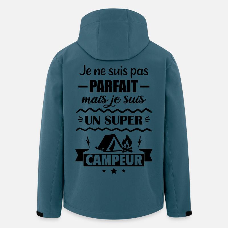 Pas parfait mais super campeur - Veste softshell homme en polyester recyclé Stanley/Stella - bleu pétrole foncé