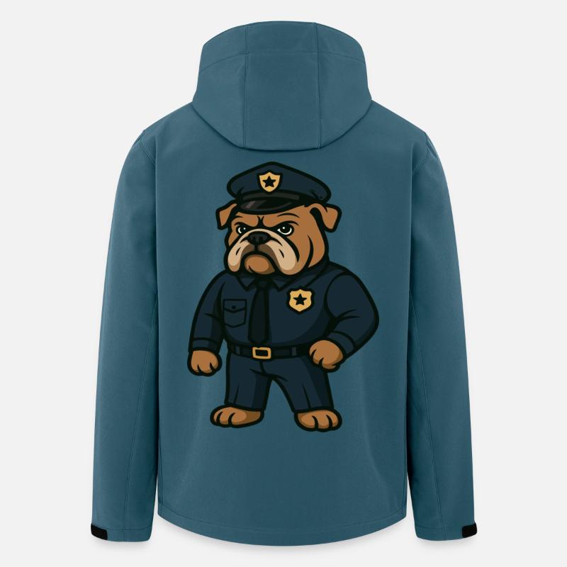 Polizei Bulldogge Maskottchen Strafverfolgung Design - Recycelte Männer Softshell-Jacke von Stanley/Stella - Dunkles Petrol