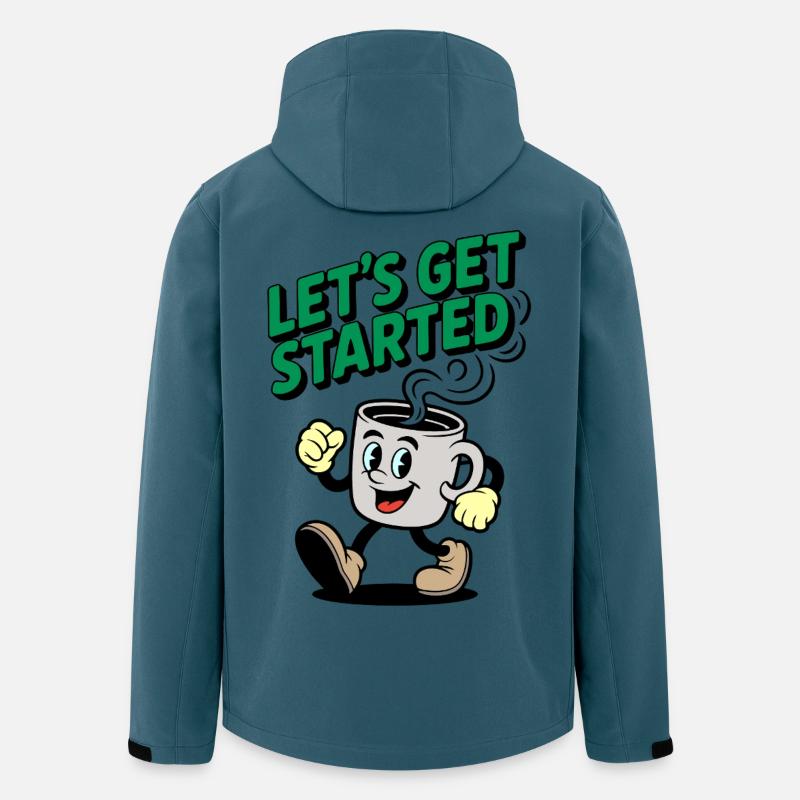 Lets Get Started Coffee Motif - Men’s Recycled Softshell Jacket by Stanley/Stella - stargazer