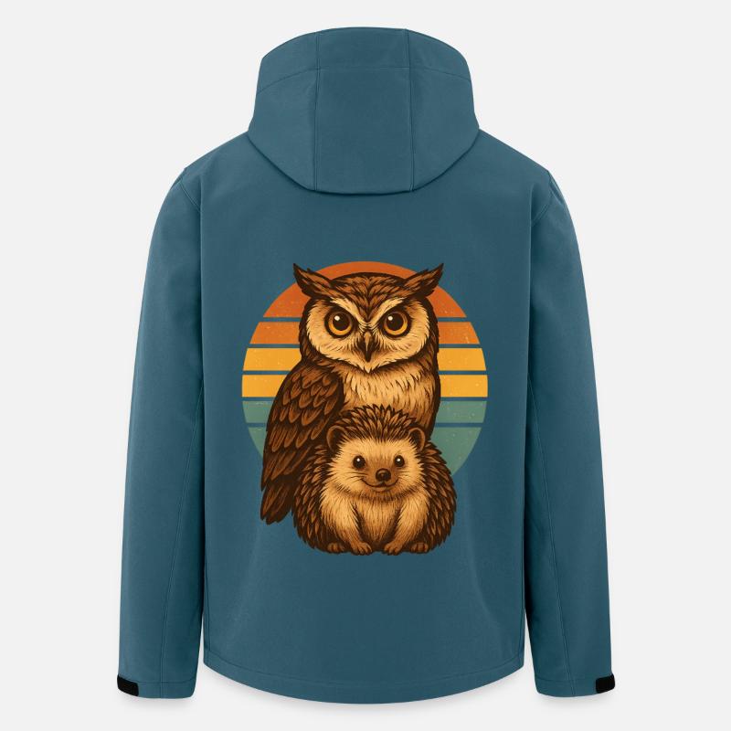 Eule Igel - Recycelte Männer Softshell-Jacke von Stanley/Stella - Dunkles Petrol