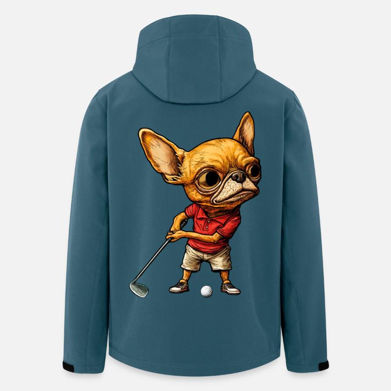 Chihuahua Golfspieler - Recycelte Männer Softshell-Jacke von Stanley/Stella - Dunkles Petrol