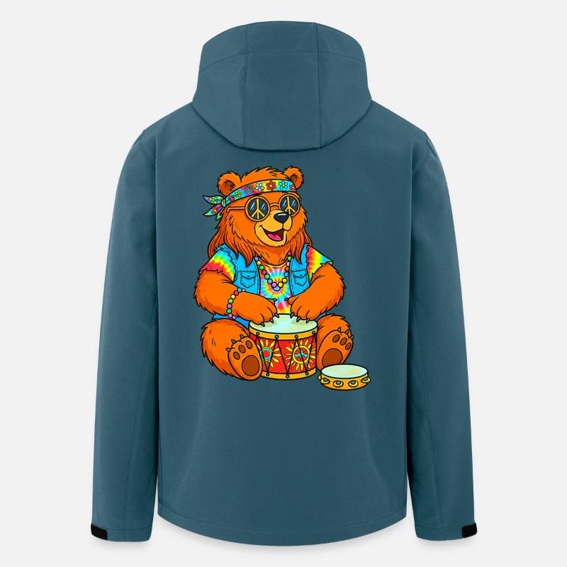 Hippie Bär - Recycelte Männer Softshell-Jacke von Stanley/Stella - Dunkles Petrol