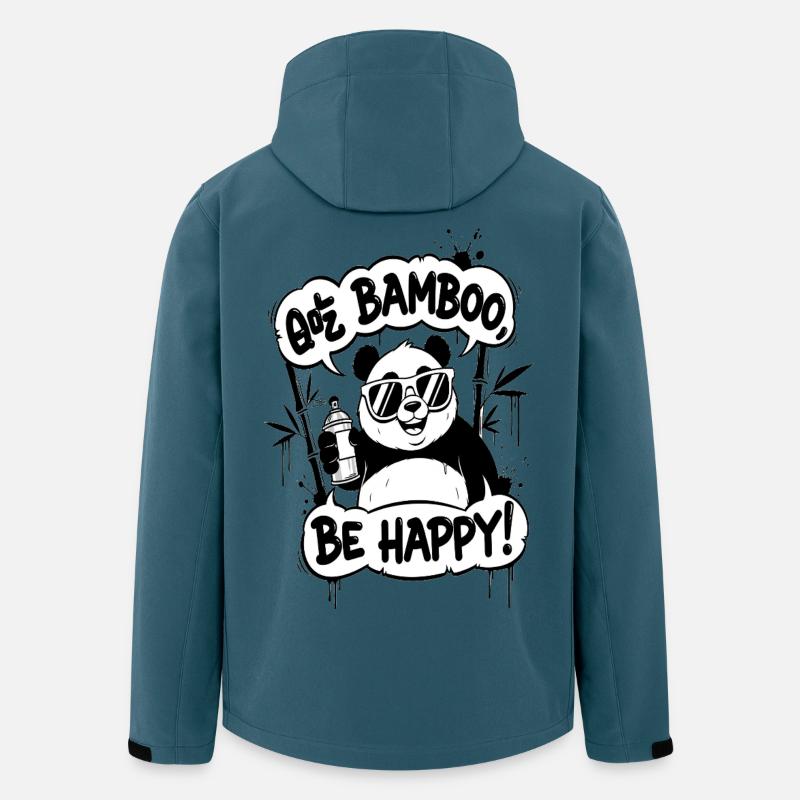 Panda Graffiti Sei glücklich - Recycelte Männer Softshell-Jacke von Stanley/Stella - Dunkles Petrol