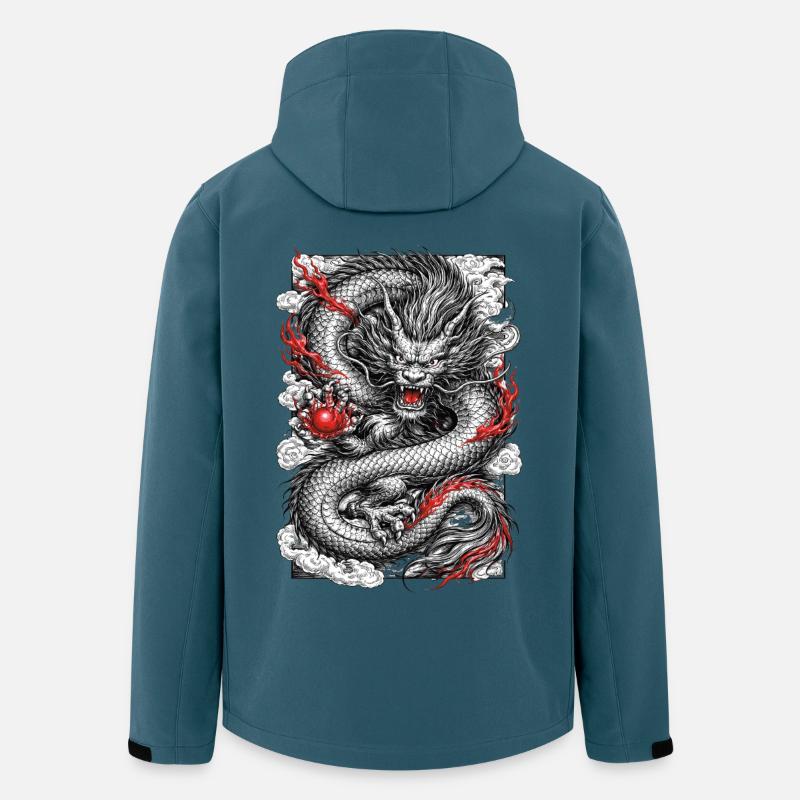 chinesischer Drache - Recycelte Männer Softshell-Jacke von Stanley/Stella - Dunkles Petrol