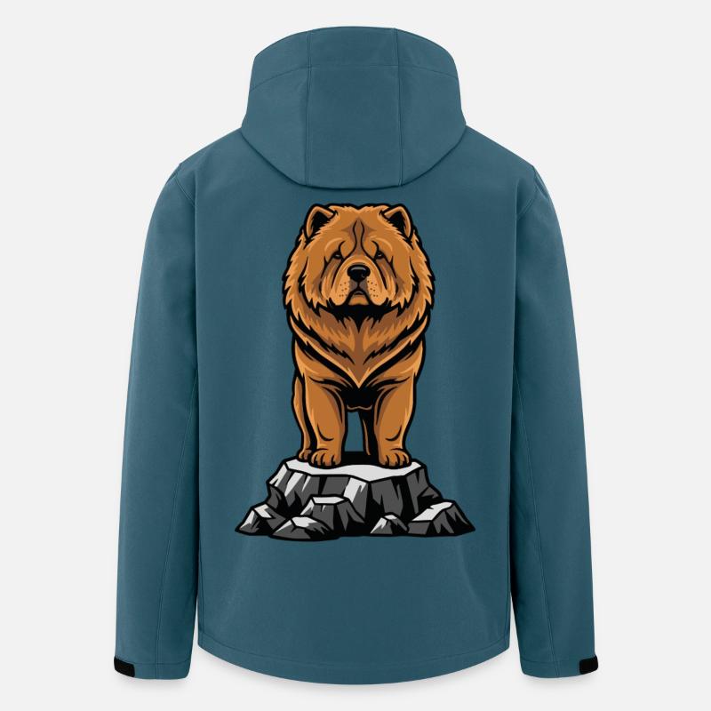 Chien Chow-Chow Portrait Crinière Lion - Veste softshell homme en polyester recyclé Stanley/Stella - bleu pétrole foncé