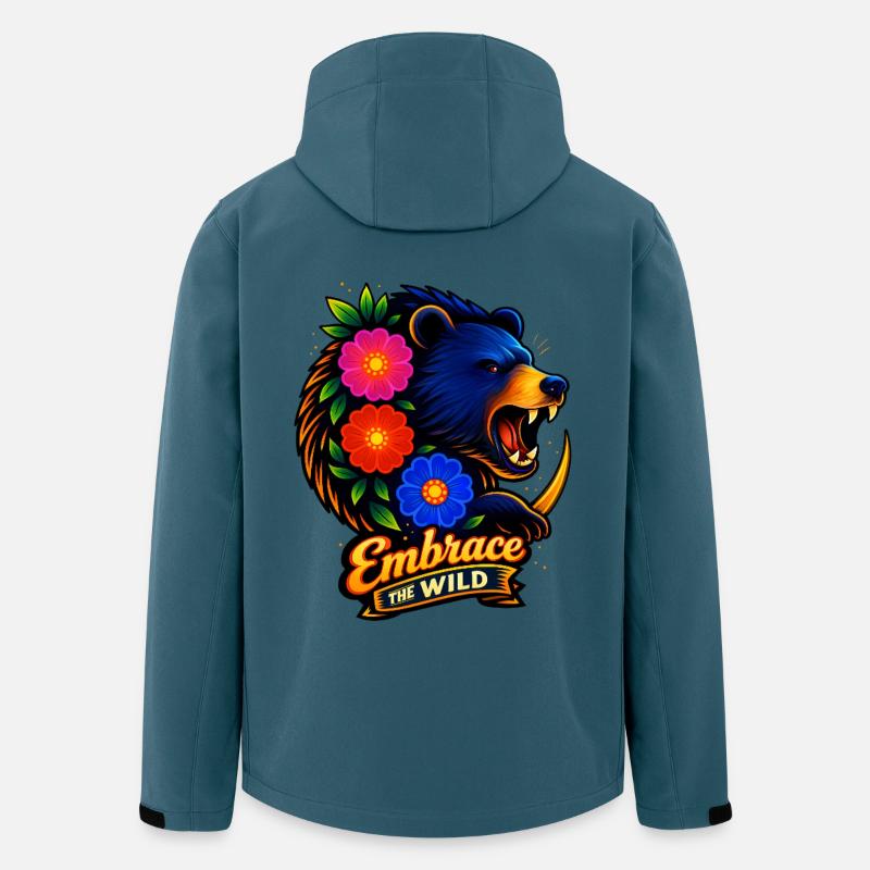 Wildnisumarmung mit Blumen - Recycelte Männer Softshell-Jacke von Stanley/Stella - Dunkles Petrol
