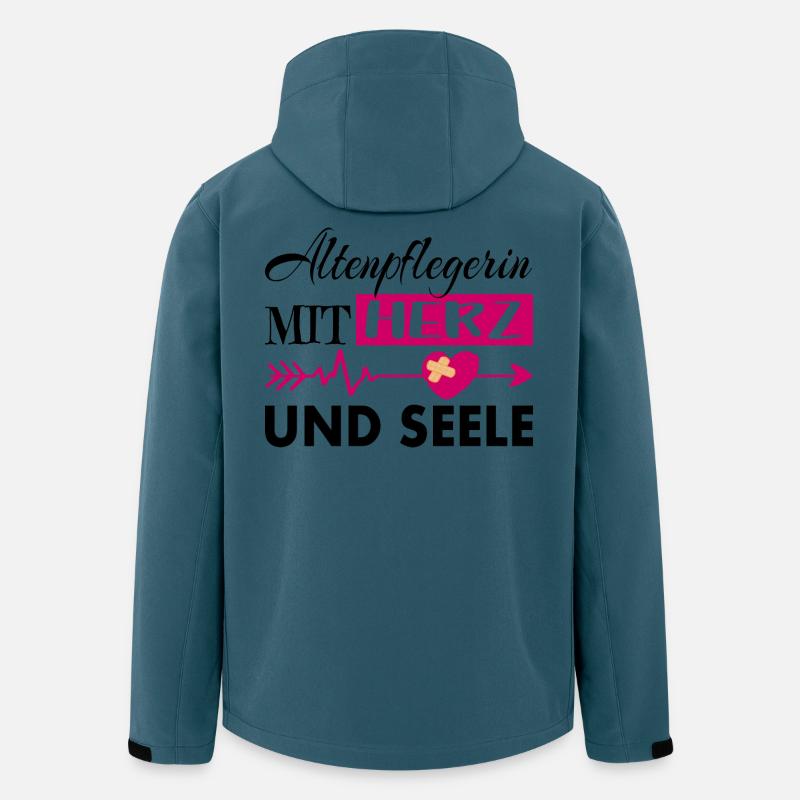 Altenpflegerin mit Herz und Seele - Recycelte Männer Softshell-Jacke von Stanley/Stella - Dunkles Petrol