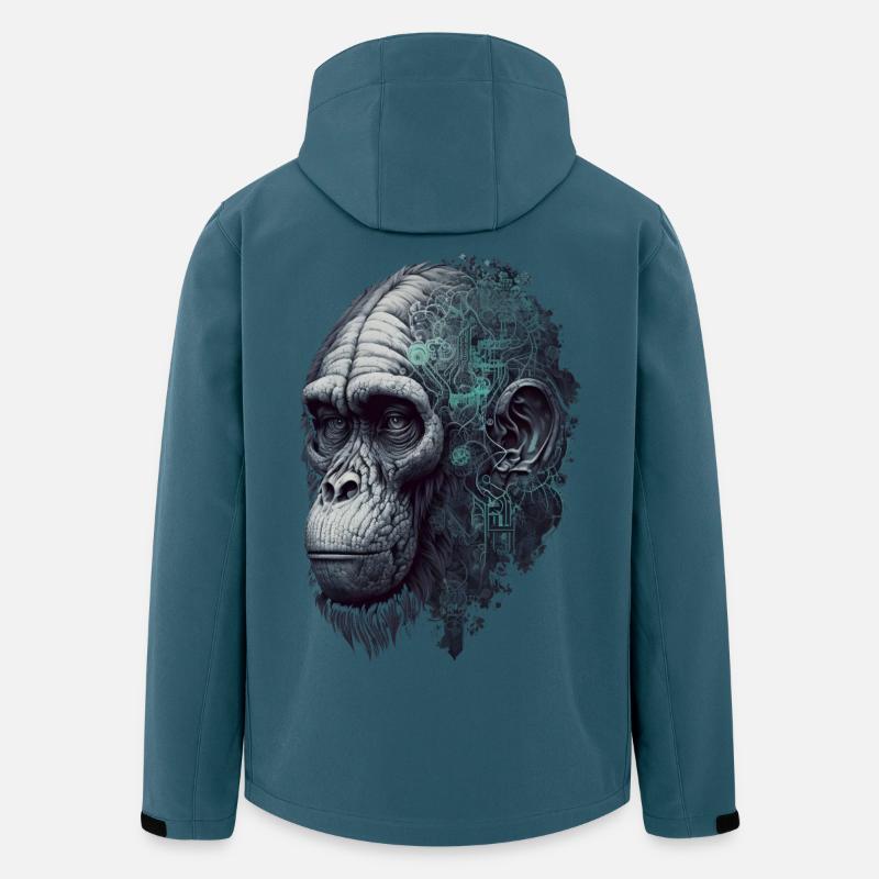 KI-gesteuerter Affe - Recycelte Männer Softshell-Jacke von Stanley/Stella - Dunkles Petrol