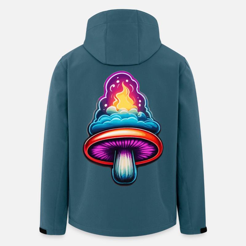 Champignon de feu - Veste softshell homme en polyester recyclé Stanley/Stella - bleu pétrole foncé