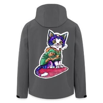Chat en pull vert - Veste softshell homme en polyester recyclé Stanley/Stella - charbon - Dos - AI Model Male 185 light (185cm)