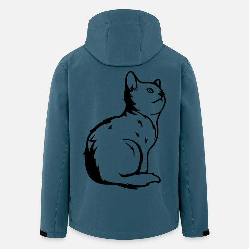 Katze - Recycelte Männer Softshell-Jacke von Stanley/Stella - Dunkles Petrol