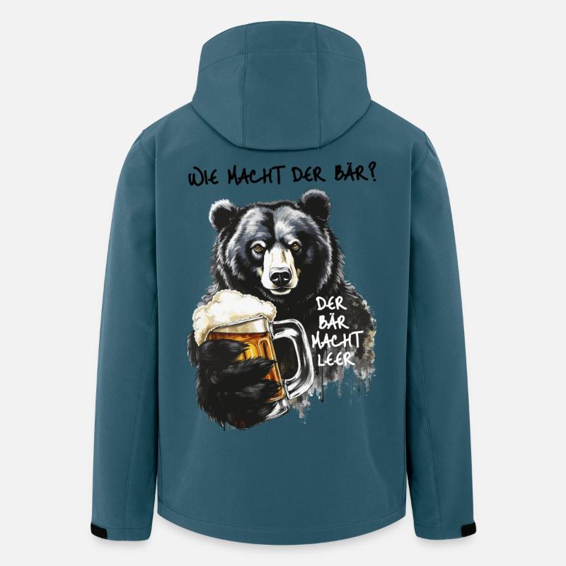 Starker Bär mit Bierglas - Recycelte Männer Softshell-Jacke von Stanley/Stella - Dunkles Petrol