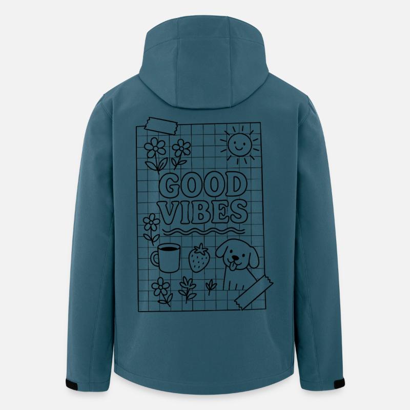 Gute Vibes - Recycelte Männer Softshell-Jacke von Stanley/Stella - Dunkles Petrol