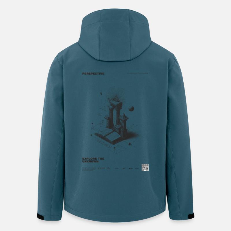 Perspective de l’espace-temps - Veste softshell homme en polyester recyclé Stanley/Stella - bleu pétrole foncé
