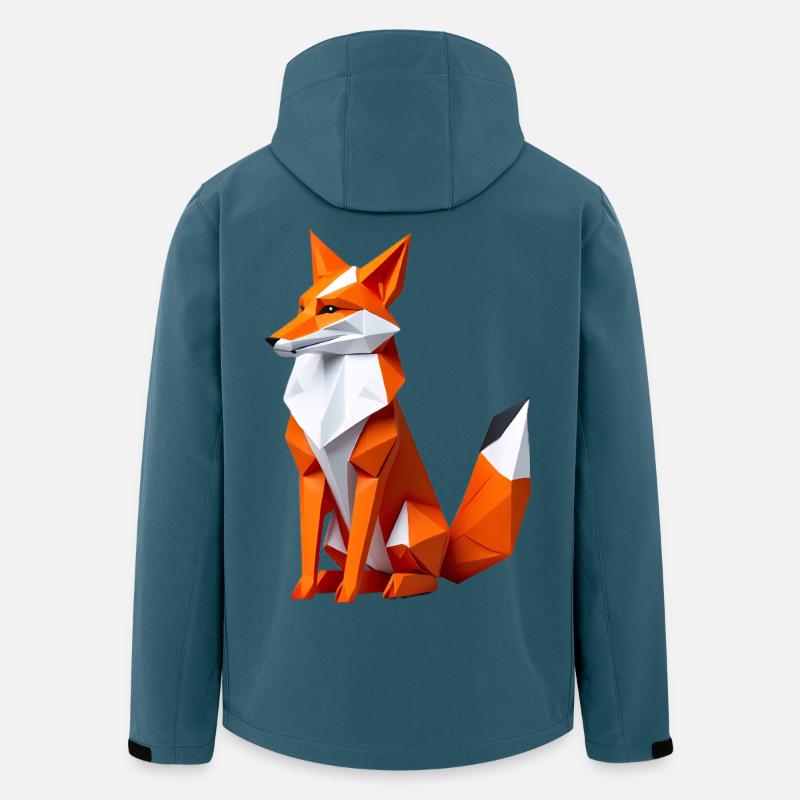 Geometrischer Polygonfuchs - Recycelte Männer Softshell-Jacke von Stanley/Stella - Dunkles Petrol