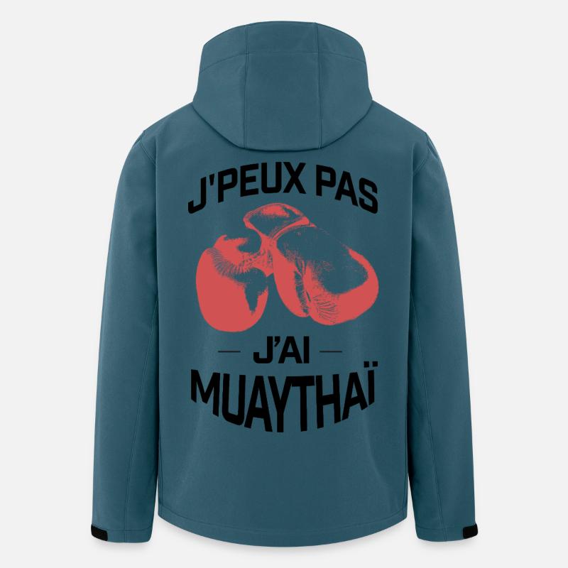 J'PEUX PAS J'AI MUAYTHAI - Veste softshell homme en polyester recyclé Stanley/Stella - bleu pétrole foncé