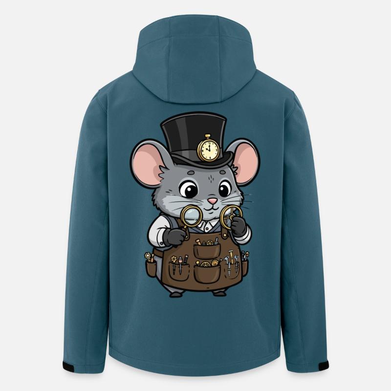 Mouse Watchmaker Steampunk Top Hat Watch - Men’s Recycled Softshell Jacket by Stanley/Stella - stargazer