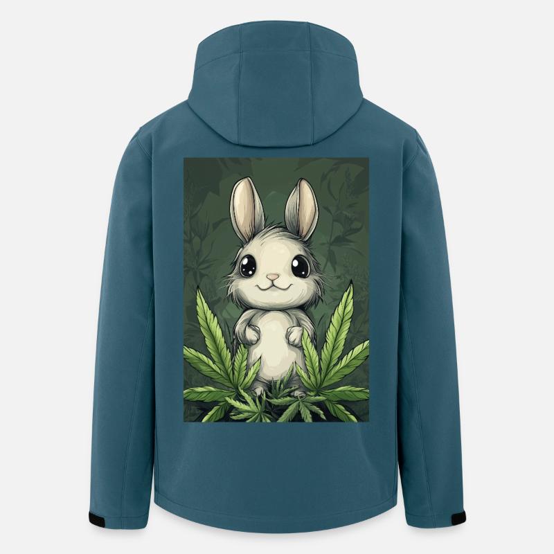 Kleiner Flauschehase unter Blättern - Recycelte Männer Softshell-Jacke von Stanley/Stella - Dunkles Petrol