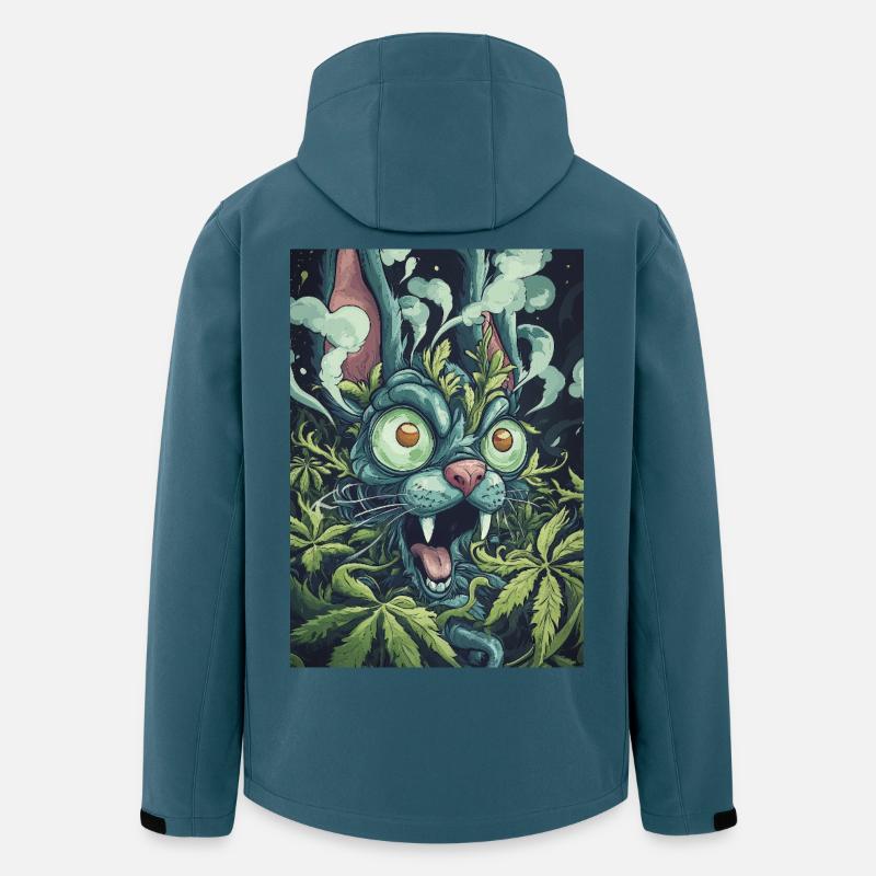 Dschungelkater mit leuchtenden Augen - Recycelte Männer Softshell-Jacke von Stanley/Stella - Dunkles Petrol