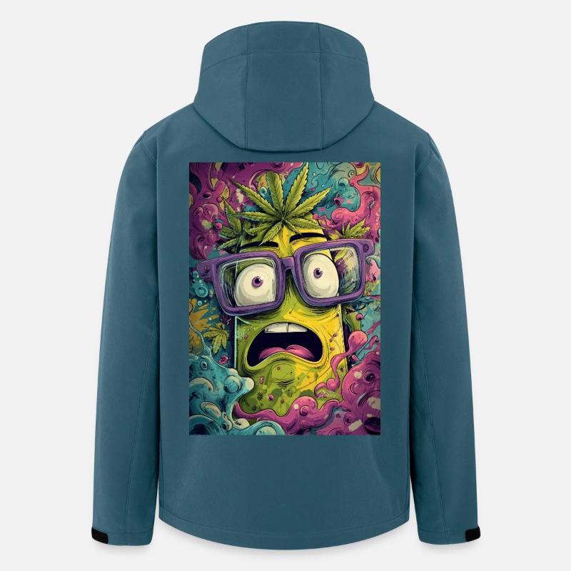 Psychedelische Ananas mit Brille - Recycelte Männer Softshell-Jacke von Stanley/Stella - Dunkles Petrol