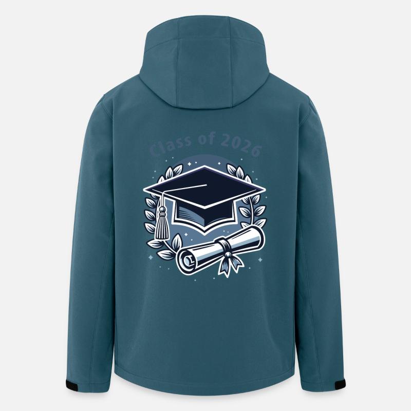 Diplômé 2026 – diplôme et chapeau - Veste softshell homme en polyester recyclé Stanley/Stella - bleu pétrole foncé