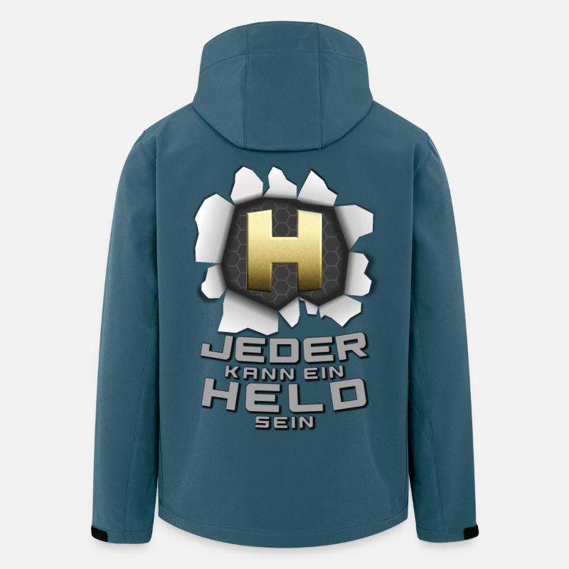 Jeder kann ein Held sein - Recycelte Männer Softshell-Jacke von Stanley/Stella - Dunkles Petrol