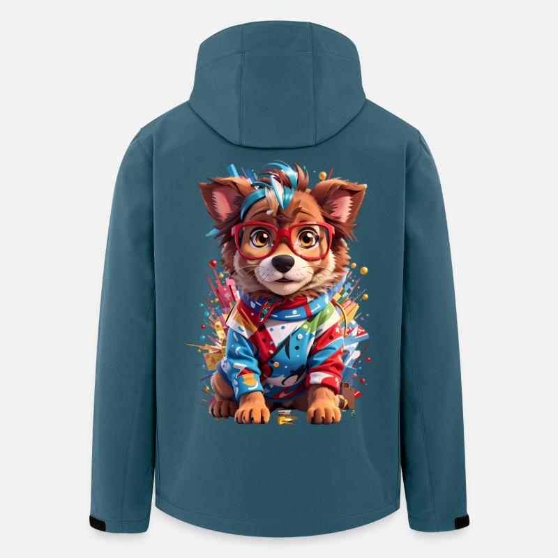 Süßer 3D Hund - Recycelte Männer Softshell-Jacke von Stanley/Stella - Dunkles Petrol