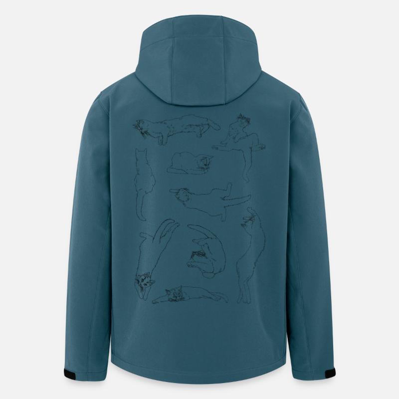 Anatomie der Katze - Recycelte Männer Softshell-Jacke von Stanley/Stella - Dunkles Petrol