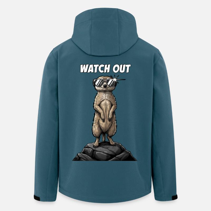 Coole Erdmännchen watch out Design - Recycelte Männer Softshell-Jacke von Stanley/Stella - Dunkles Petrol