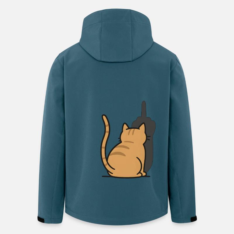 Erkenne die Zeichen Katze Mittelfinger - Recycelte Männer Softshell-Jacke von Stanley/Stella - Dunkles Petrol