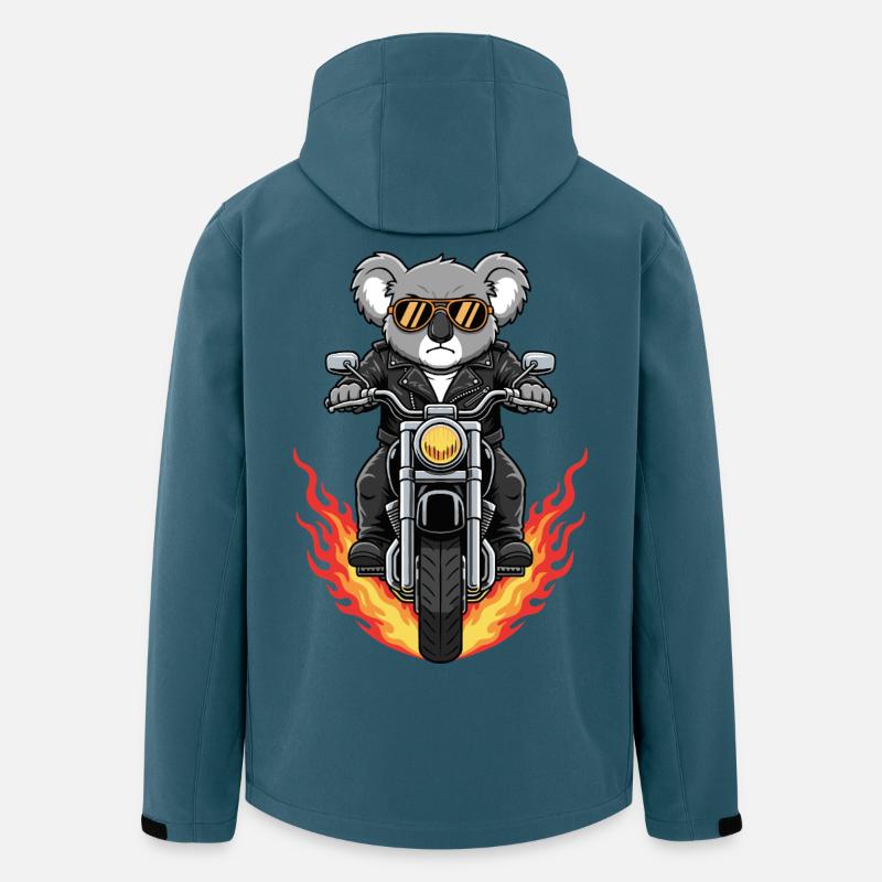 Cool Biker Koala Motorrad Flammen - Recycelte Männer Softshell-Jacke von Stanley/Stella - Dunkles Petrol