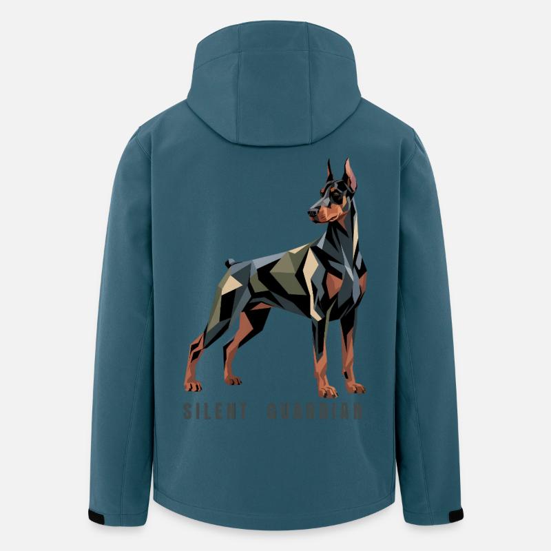 Geometrischer Dobermann – Stiller Wächter – Minimalist - Recycelte Männer Softshell-Jacke von Stanley/Stella - Dunkles Petrol