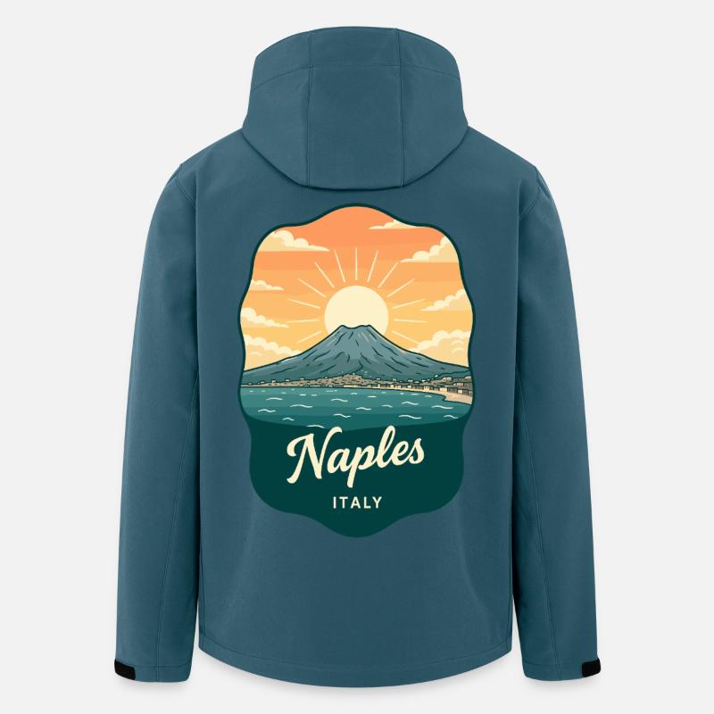 Naples Mount Vesuvius Retro Travel Badge - Men’s Recycled Softshell Jacket by Stanley/Stella - stargazer