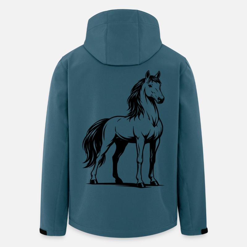 Pferd_stehend_Schwarz - Recycelte Männer Softshell-Jacke von Stanley/Stella - Dunkles Petrol