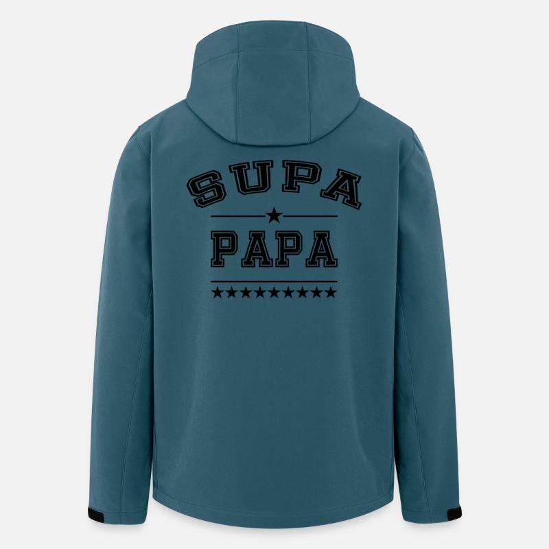Supa Papa - Veste softshell homme en polyester recyclé Stanley/Stella - bleu pétrole foncé