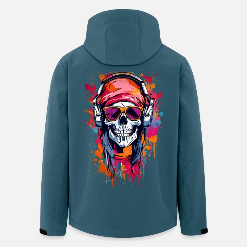 Coole Totenkopf - Recycelte Männer Softshell-Jacke von Stanley/Stella - Dunkles Petrol