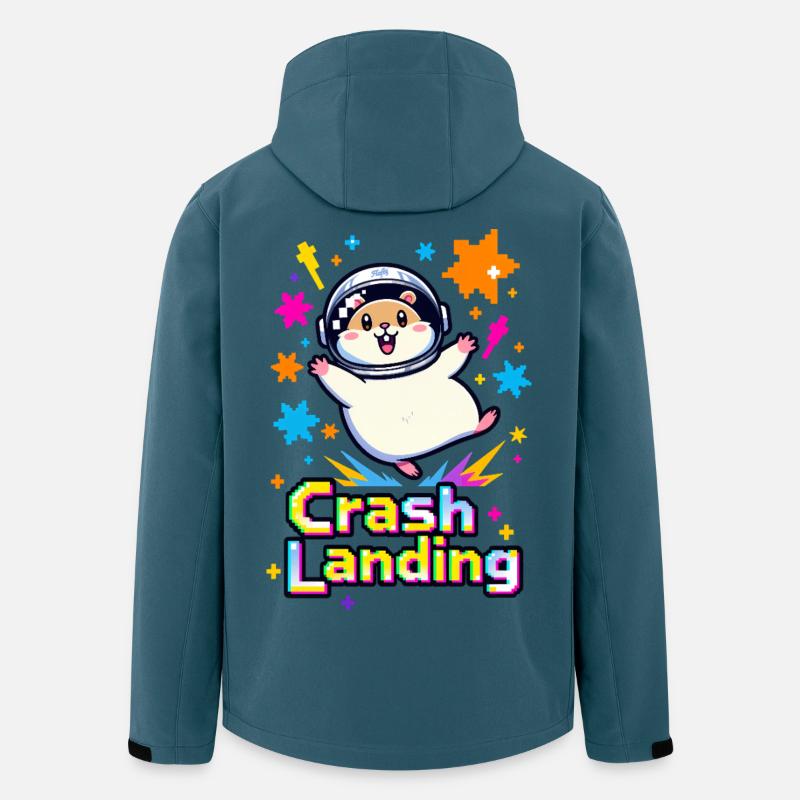 🐹 Hamster-Astronaut bei Bruchlandung - Recycelte Männer Softshell-Jacke von Stanley/Stella - Dunkles Petrol