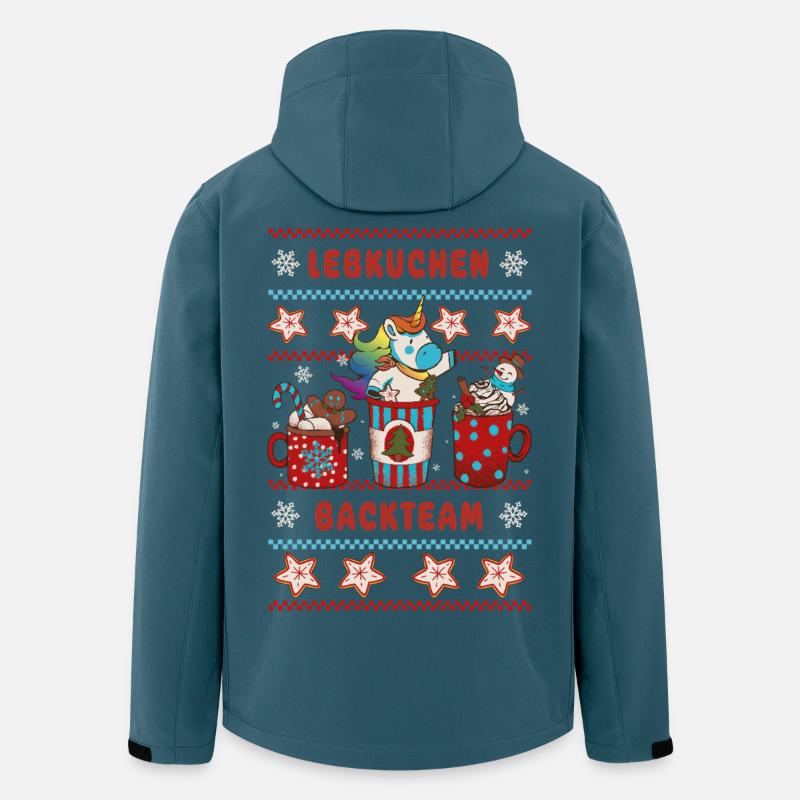 Lebkuchen Backteam Einhorn Weihnachten backen - Recycelte Männer Softshell-Jacke von Stanley/Stella - Dunkles Petrol