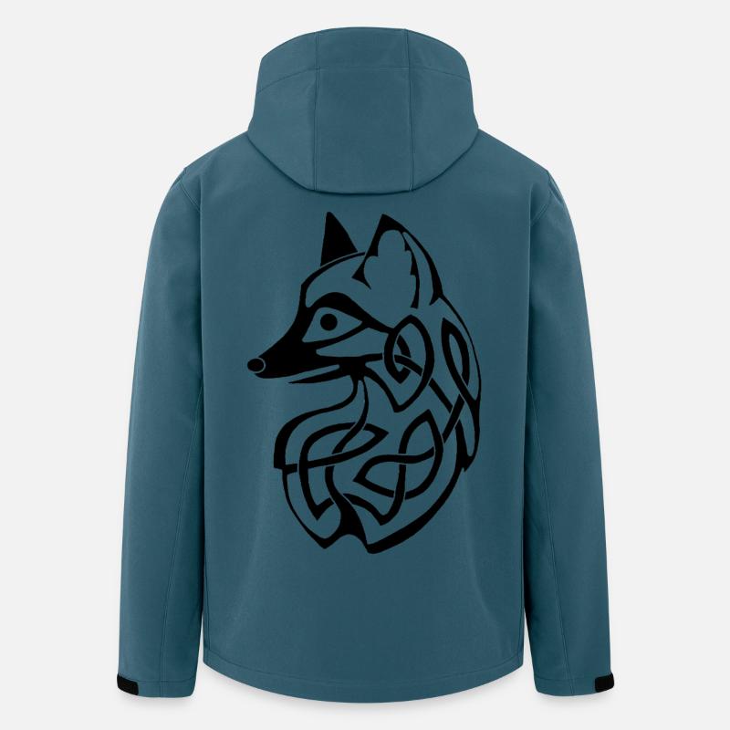 Schwarzer Keltischer Fuchs - Recycelte Männer Softshell-Jacke von Stanley/Stella - Dunkles Petrol