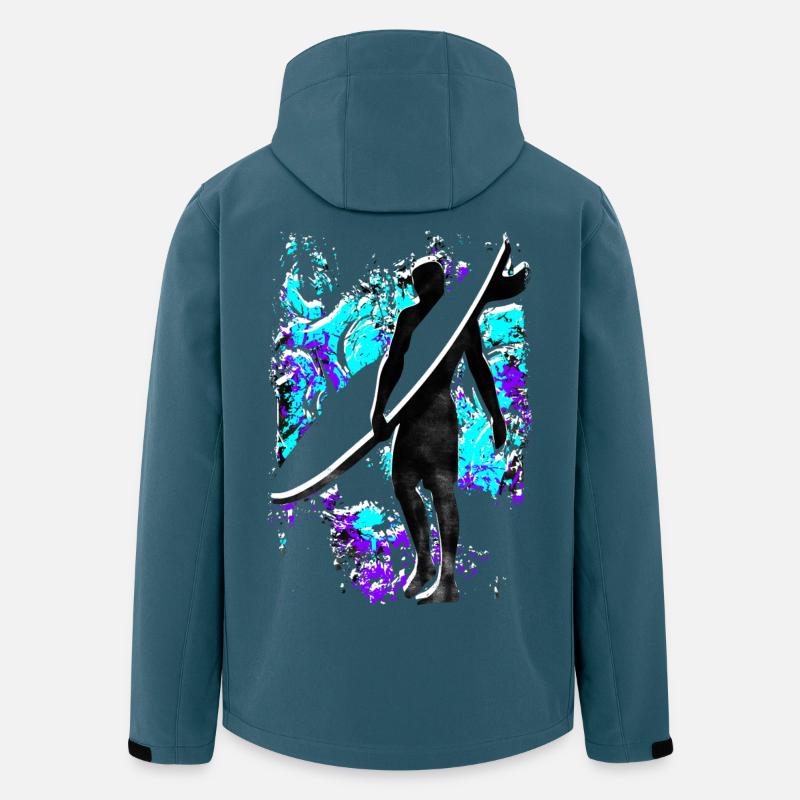 Surfen - Surfbrett - Surfing - Surfer - Recycelte Männer Softshell-Jacke von Stanley/Stella - Dunkles Petrol